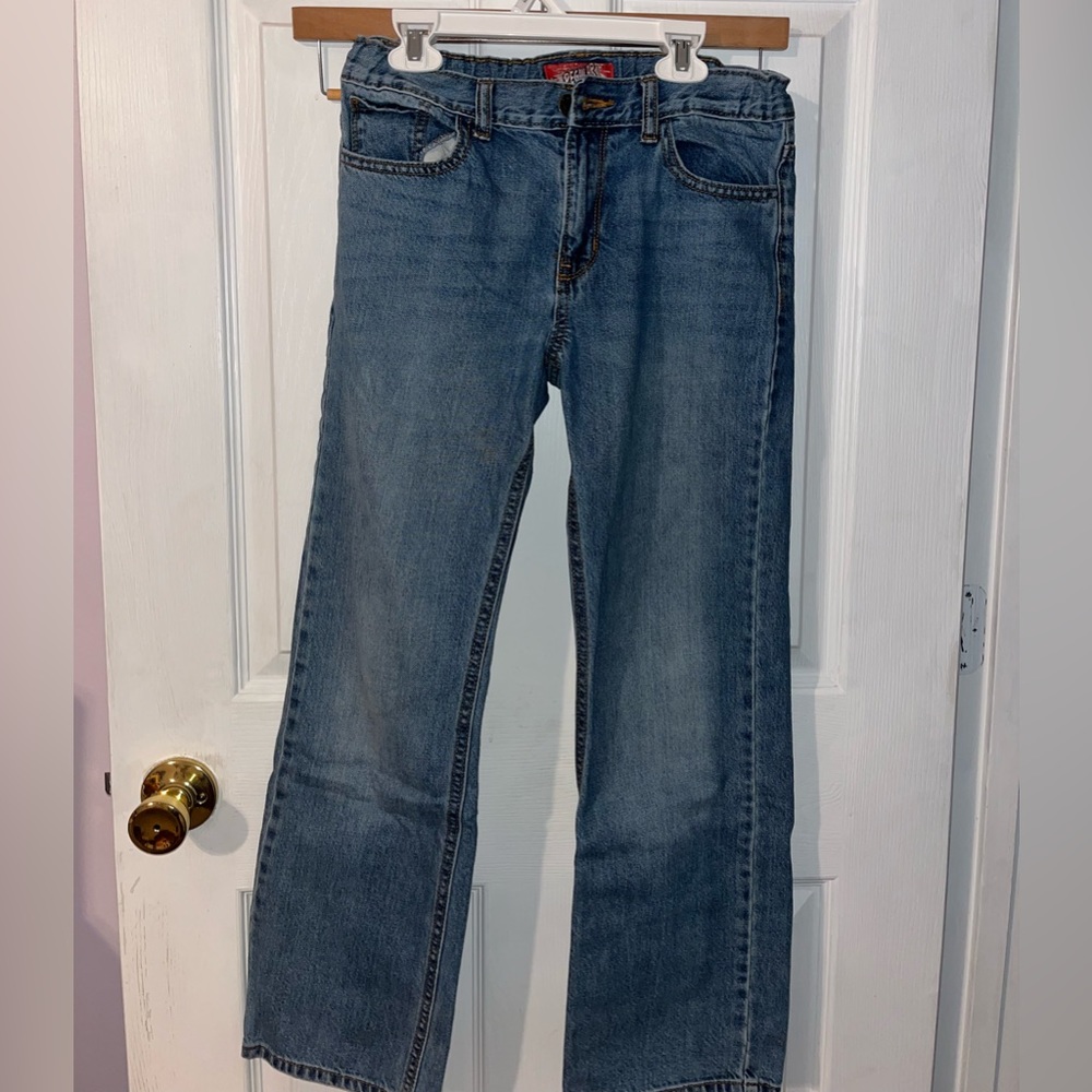 Lose fit boys blue jeans with adjustable waist